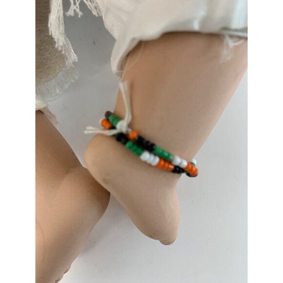 VTG 80s Handmade Native American Ceramic Display Doll Fish Basket Braids 8705 - Picture 9 of 13